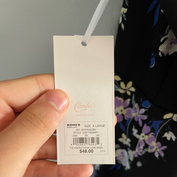 Candies Dress Womens Size Black Floral High Low Sleeveless size xl - Picture 6 of 8